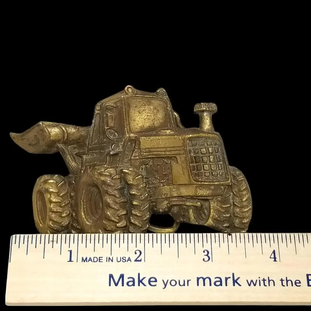 Vintage Belt Buckle‎ Brass Bulldozer Heavy Equipment Earth Mover Construction